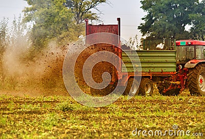 Fertilizing field Stock Photo