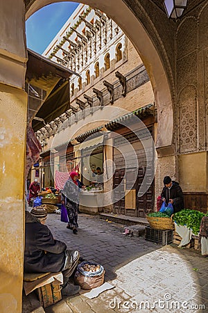 Fes, Morocco - March 01, 2017: Madrasa in Fes Medina, Morocco Editorial Stock Photo