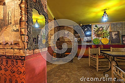 Moroccan restaurant interior Editorial Stock Photo