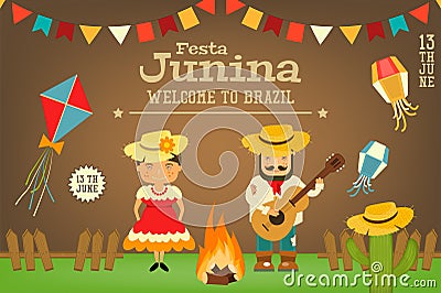 Festa Junina - Brazil Festival Vector Illustration