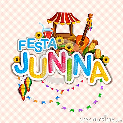 Festa Junina celebration background of Brazil and Portugal festival Vector Illustration