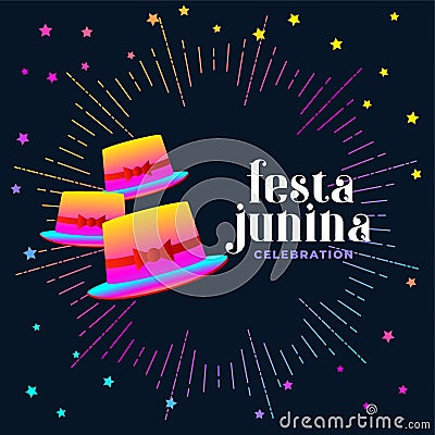 Festa junina colorful hat background Vector Illustration