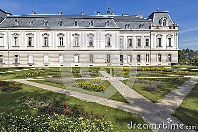 Festetics Palace courtyard facade in Keszthely, Hungary. Stock Photo