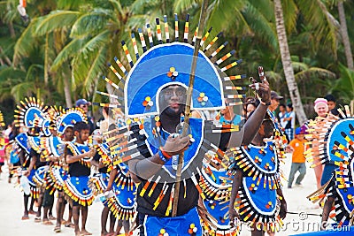 Festival ATI-Atihan on Boracay, Philippines. Is celebrated every Editorial Stock Photo