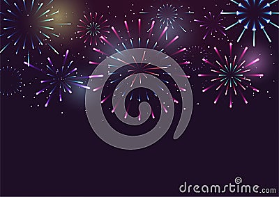 Festival celebration, happy new year, firework night background, vector design Vector Illustration