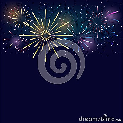 Festival celebration, happy new year, firework night background, vector design Vector Illustration