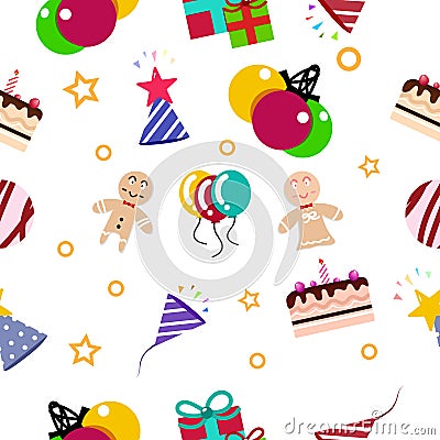 Festival celebration party of happiness pattern seamless abstrac Vector Illustration