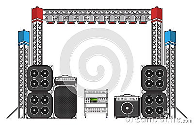 Festival and Concert Stage Equipment Stock Photo