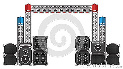 Festival and Concert Stage Equipment Stock Photo