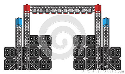 Festival and Concert Stage Equipment Stock Photo