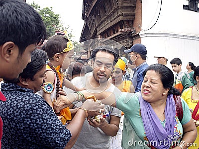 Festival of Cows-Gaijatra Editorial Stock Photo