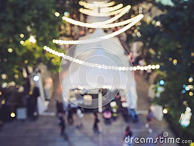 Festival Event Party Blurred People Background Lights decor Stock Photo