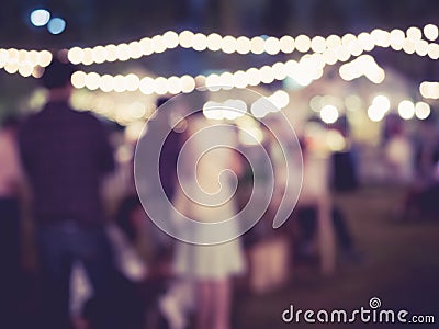 Festival Event Party outdoor with Blurred People Background Stock Photo