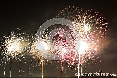 Festival fireworks burst in midair picture Stock Photo
