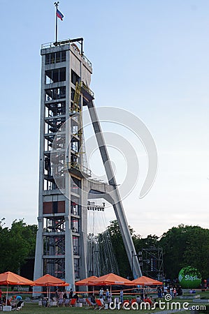 Festival of old technology `Industriada` in Silesia, Poland Editorial Stock Photo