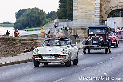 Festival of rear vintage cars. Editorial Stock Photo