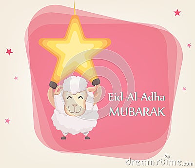 Festival of sacrifice Eid al-Adha. Traditional muslin holiday. G Vector Illustration