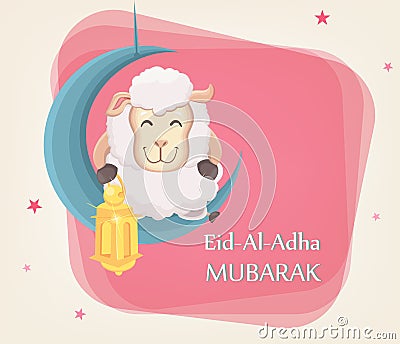 Festival of sacrifice Eid al-Adha. Traditional muslin holiday. G Vector Illustration