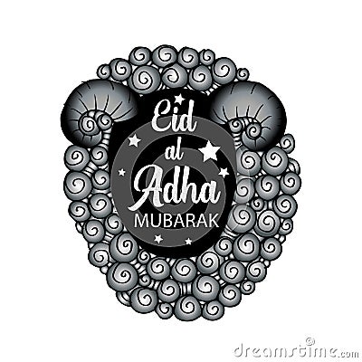 Festival of sacrifice Eid Al Azha or Eid Al Adha. Vector Illustration