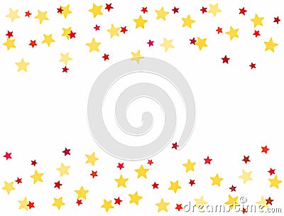 Festive background with borders of scattered stars. Vector Illustration