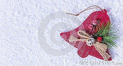 Christmas ornamental decoration on the snow Stock Photo
