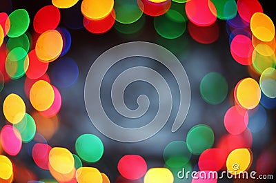 festive background of colorful glowing circles Stock Photo