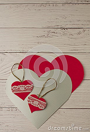 Festive background with hearts for Valentine`s Day Stock Photo