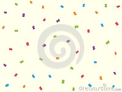 Festive background with scattered colorful confetti. Vector Illustration