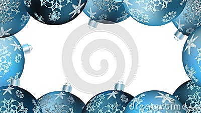 Christmas winter frame for the New Year of multicolored round balls, Christmas tree. Vector background Vector Illustration