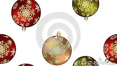 Christmas winter texture a seamless pattern for the New Year from multicolored round balls, Christmas tree. Vector background Vector Illustration