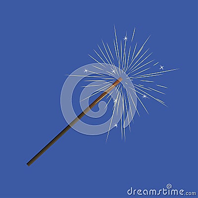 Sparkling festive sparkler burning candle vector image Stock Photo