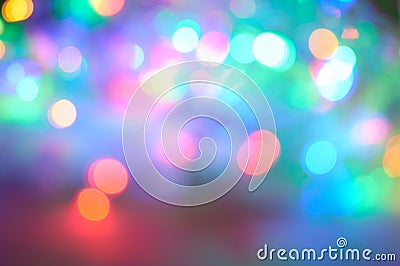 Multicolored lights in blur. New year. Chrismas. Concert Stock Photo