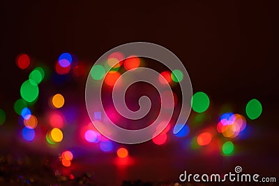 Multicolored lights in blur. Background for design. New year. Chrismas. Concert Stock Photo