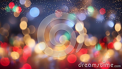 Festive Bokeh Photography Magic of Christmas Lights Stock Photo