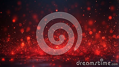 Festive bright background with red glitter, abstract image. Stock Photo