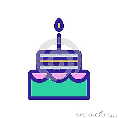 Festive cake icon vector. Isolated contour symbol illustration Vector Illustration