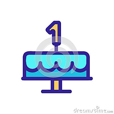 Festive cake icon vector. Isolated contour symbol illustration Vector Illustration