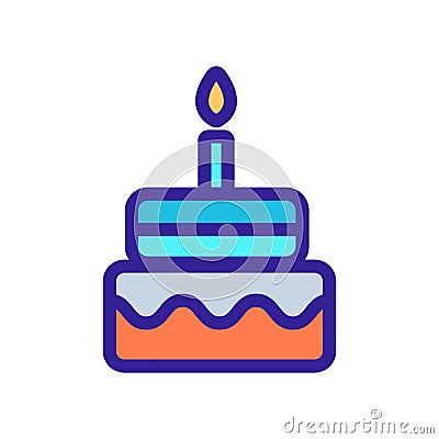 Festive cake icon vector. Isolated contour symbol illustration Vector Illustration