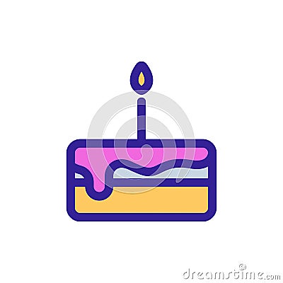 Festive cake icon vector. Isolated contour symbol illustration Vector Illustration