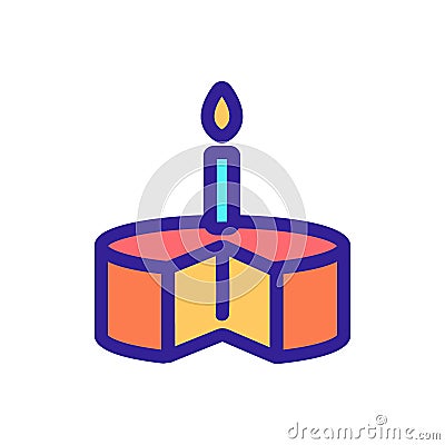 Festive cake icon vector. Isolated contour symbol illustration Vector Illustration