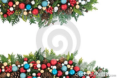 Festive Christmas Background Border Stock Photo