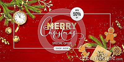 Festive Christmas Background Vector Illustration