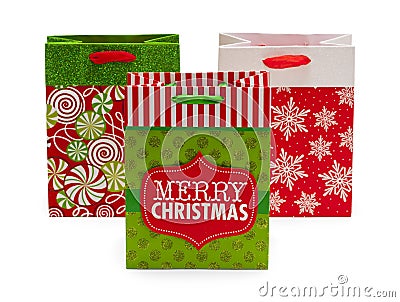 Festive Christmas Bags Stock Photo