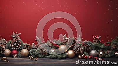 Festive Christmas Delight: Stunning Assortment with Ample Copy Space for Holiday Cheer and Seasonal Greetings. Stock Photo