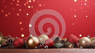 Festive Christmas Delight: Stunning Assortment with Ample Copy Space for Holiday Cheer and Seasonal Greetings. Stock Photo