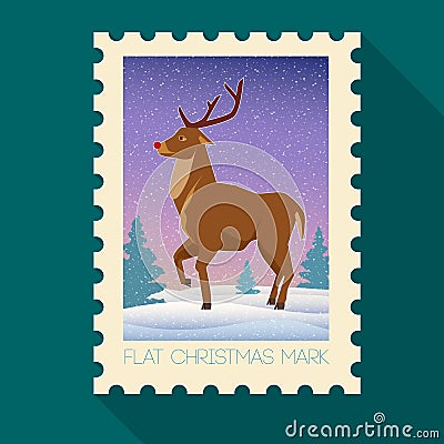 Festive Christmas Flat Mark Vector Illustration