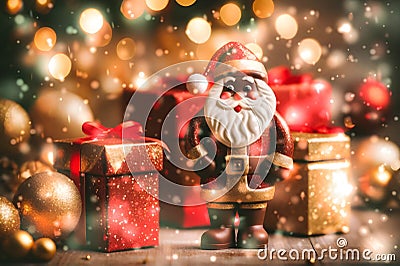 Festive, Christmas and New Year gifts, decor, gifts for relatives, make happy Stock Photo