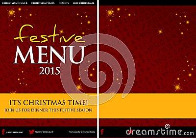 Festive Christmas Restaurant Menu Design Stock Photo