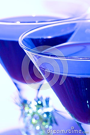 Festive Cocktails - Blue Tone Stock Photo