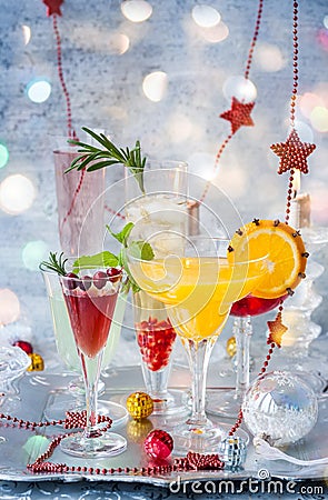 Festive cocktails Stock Photo